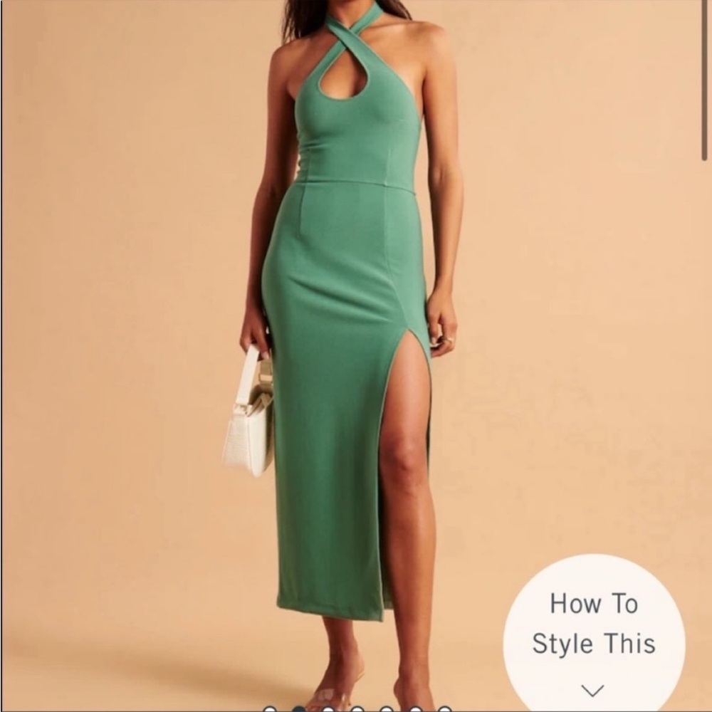Abercrombie & Fitch green midi dress
